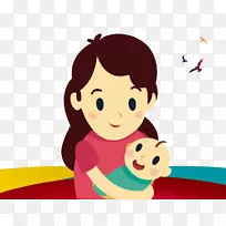 母亲节母乳喂养宝宝妈妈-现在抱着一个孩子
