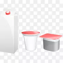 陶瓷红角手绘空牛奶盒