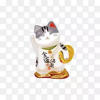 猫Maneki-neko t恤贴花壁纸-现实时尚金色幸运猫相遇