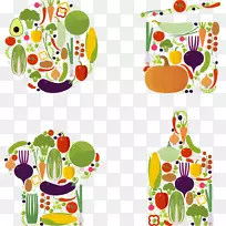 有机食品蔬菜水果插图.蔬菜创意设计