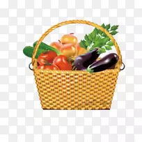 蔬菜水果，黄瓜，番茄，蔬菜篮子
