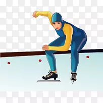 滑板冬季运动-创意女子滑冰冬季旅游