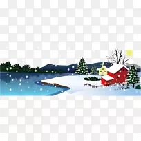圣诞树冬季雪人村冬季旅游
