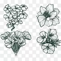 花冬冷雪手画速写冬花
