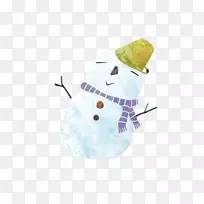 冬季雪人-温暖的冬季卡通雪人