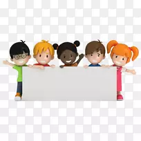 儿童3D渲染插图-儿童装饰标题栏