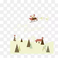 圣诞树礼品雪橇儿童-圣诞老人驾车