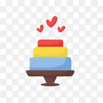 蛋糕插图-情人节爱三色蛋糕装饰材料
