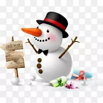 雪人圣诞节冬季壁纸雪人戴帽子