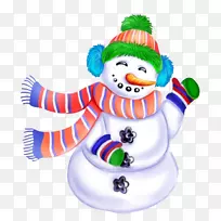 围巾雪人冬季手套帽子雪人带围巾