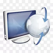 信息主机数据软件服务器-蓝色商业计算机地球