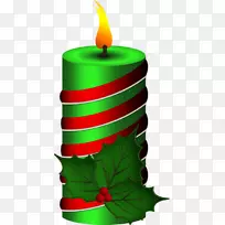 圣诞树蜡烛圣诞点缀手绘蜡烛