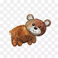 熊考拉水彩画-水母熊玩具
