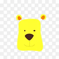 熊卡通-黄色卡通动物熊