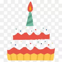 生日蛋糕奶油薄饼红烛配蛋糕