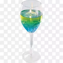 酒杯绿玻璃蜡烛