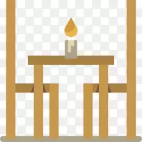 可伸缩的图形图标-一套椅子和蜡烛