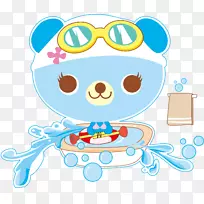熊卡通插图-卡通蓝熊