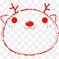 圣诞卡通插图-红熊