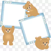 图片框婴儿摄影男孩-蓝色熊框架