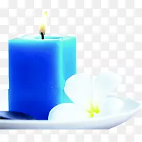 蜡烛静物摄影蜡纸壁纸-创意效果蓝色蜡烛花