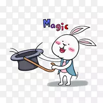兔虫兔熊插图魔术师兔子