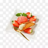 草莓冰淇淋u0160践踏姜饼和草莓冰淇淋球