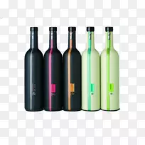 葡萄酒包装和标签瓶d&ad-5瓶红葡萄酒