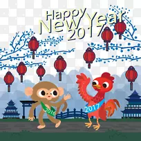生肖猴-新年背景