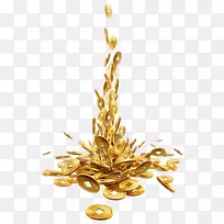金币-很多金币和金饰图案。