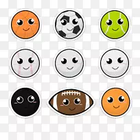 球类运动足球-可爱的微笑球