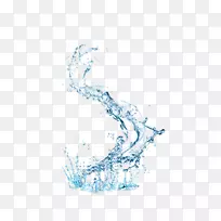 防水滴.动态蓝色水，水印