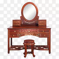 家具古董镜面卧室家具陈年木制梳妆台