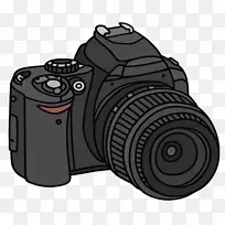 单镜头反射式照相机绘图摄影.单反相机简单笔画