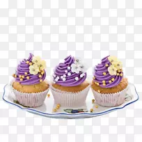 糖霜蛋糕烘焙蛋糕装饰-紫色奶油小蛋糕