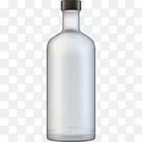伏特加蒸馏饮料瓶夹艺术.白色透明瓶