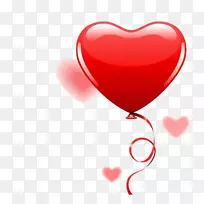 热气球-免费剪贴画-红色爱情气球