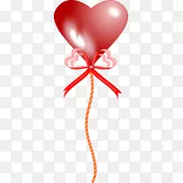 热气球心脏夹艺术.红色卡通气球