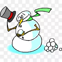 冬天雪人雪球雪人玩雪球