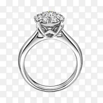 戒指大小钻石首饰设计师-珠宝手绘卡通画钻石戒指