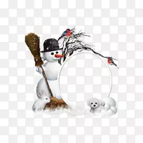 雪人圣诞剪贴画-创意雪人框架