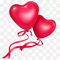 爱的心夹艺术-两个爱情气球