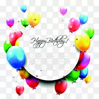 生日蛋糕祝你生日快乐-五颜六色的气球