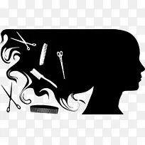 美容院美发师个人发型师蒂芙尼美发沙龙-头发主题载体资料女性头部剪影下载，