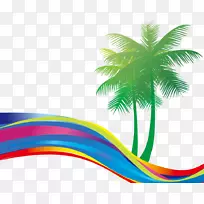 夏日海滩-新鲜的椰子颜色曲线