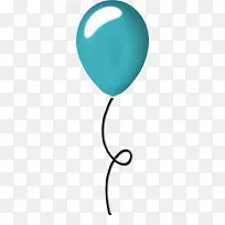 气球生日剪贴画-蓝色气球材料免费拉