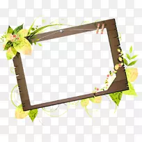 画框模板图案彩绘绿色花卉框架
