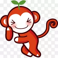 猴子剪贴画.小红猴
