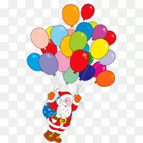圣诞老人气球摄影剪贴画-圣诞老人和气球