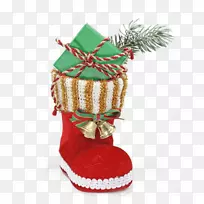 圣诞老人圣诞长袜摄影-配备礼品圣诞长筒袜